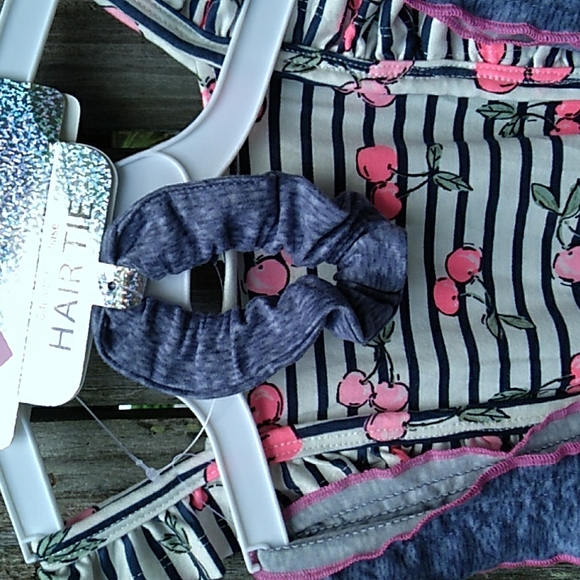 Nwt 2 Romper Set with Hair Scrunchie - Picture 3 of 12